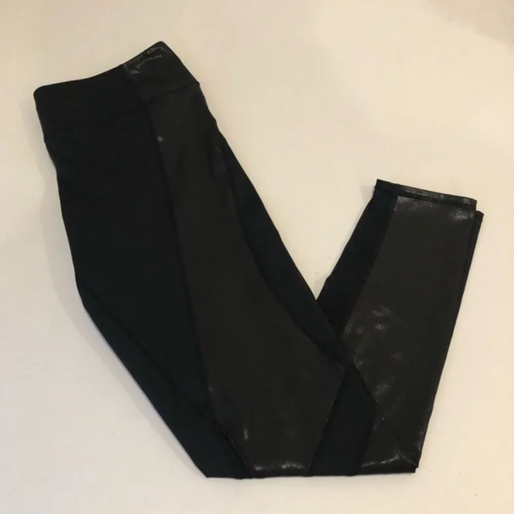 Zella Lived In Panel Coated Leggings Black Mesh Large - Picture 13 of 16